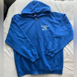 Gamma phi beta blue zip up jacket